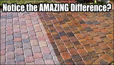 Notice the AMAZING difference a paver sealer can make?